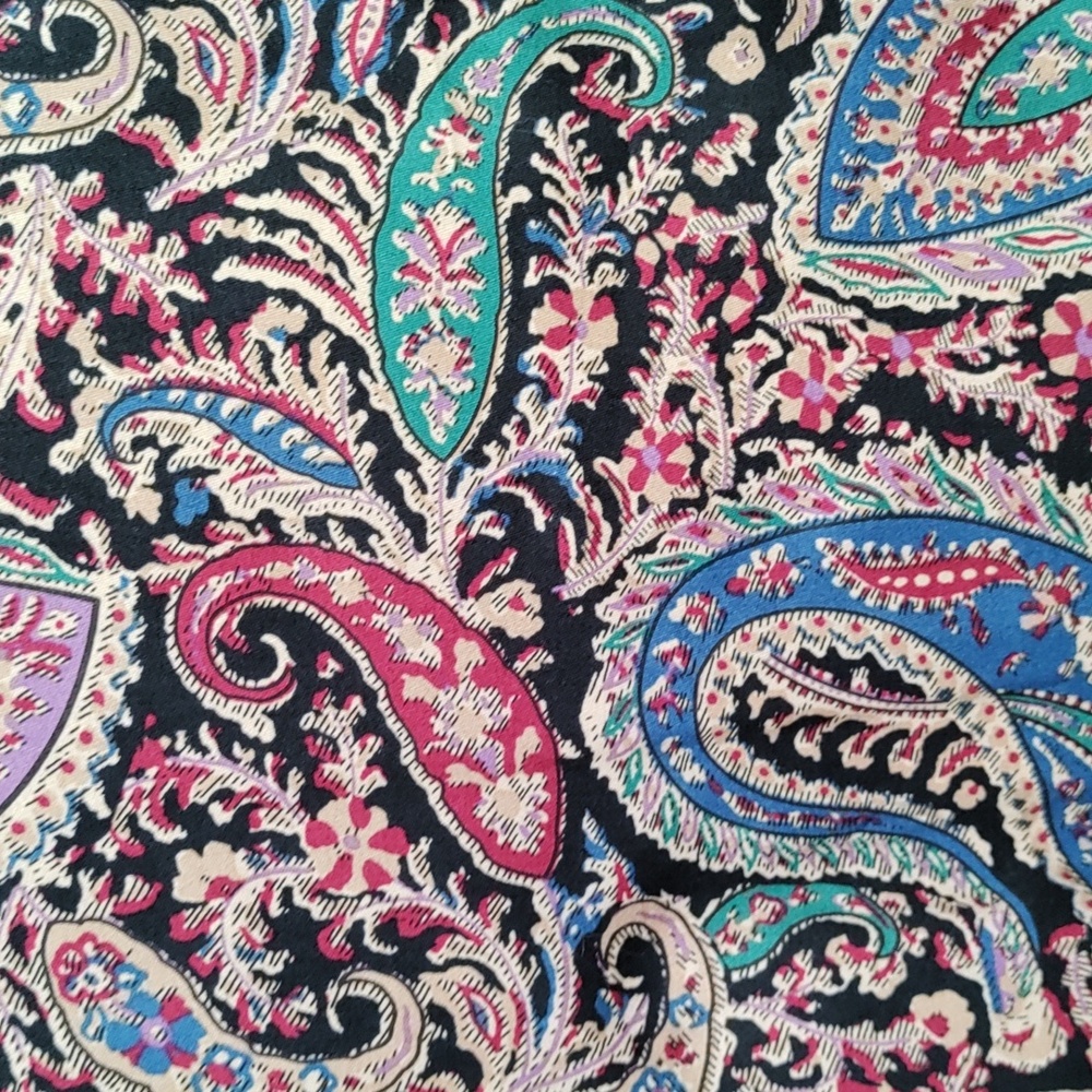 2/$10 04178 Chaps teal & purple paisley No Iron button up shirt XL NWT - Picture 4 of 13